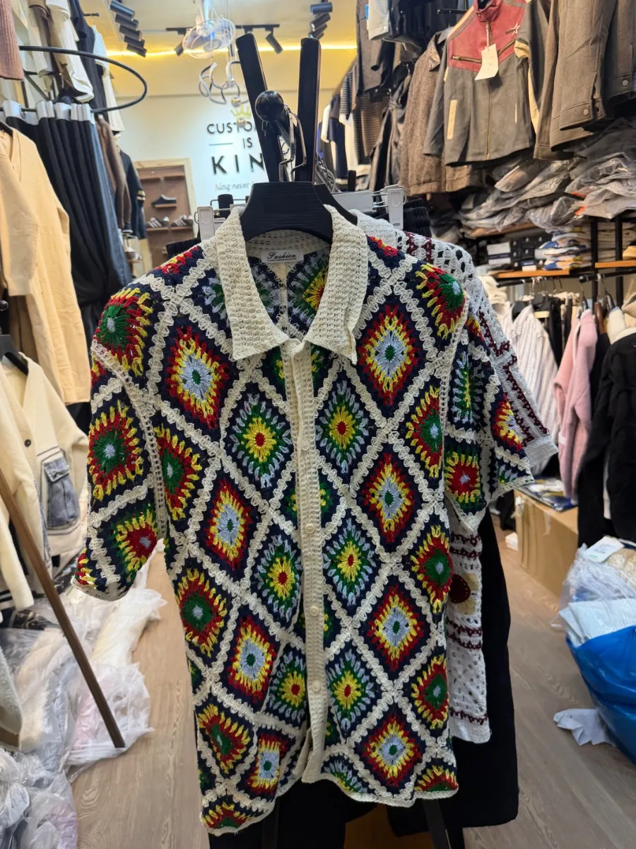 Textured Resort Short-Sleeve Shirt S